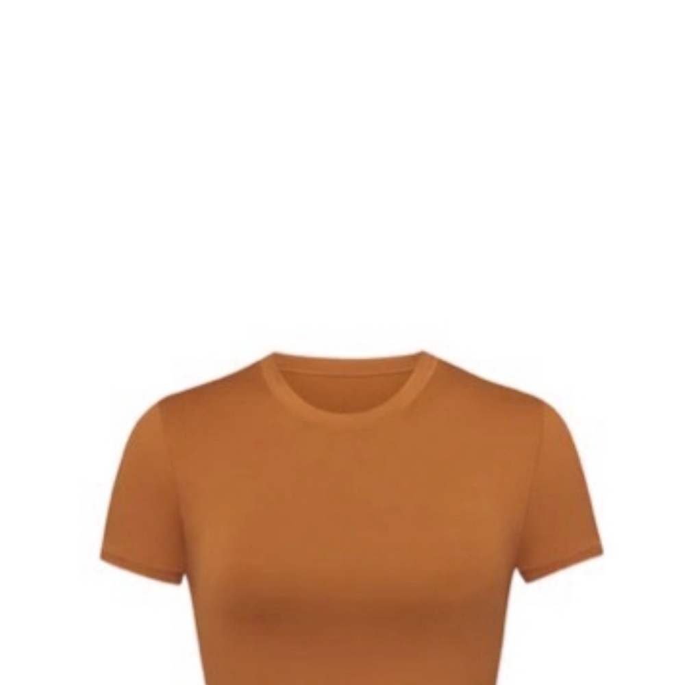 SKIMS bikini set. Almond Signature Swim T- Shirt with Mid Waist Bottom